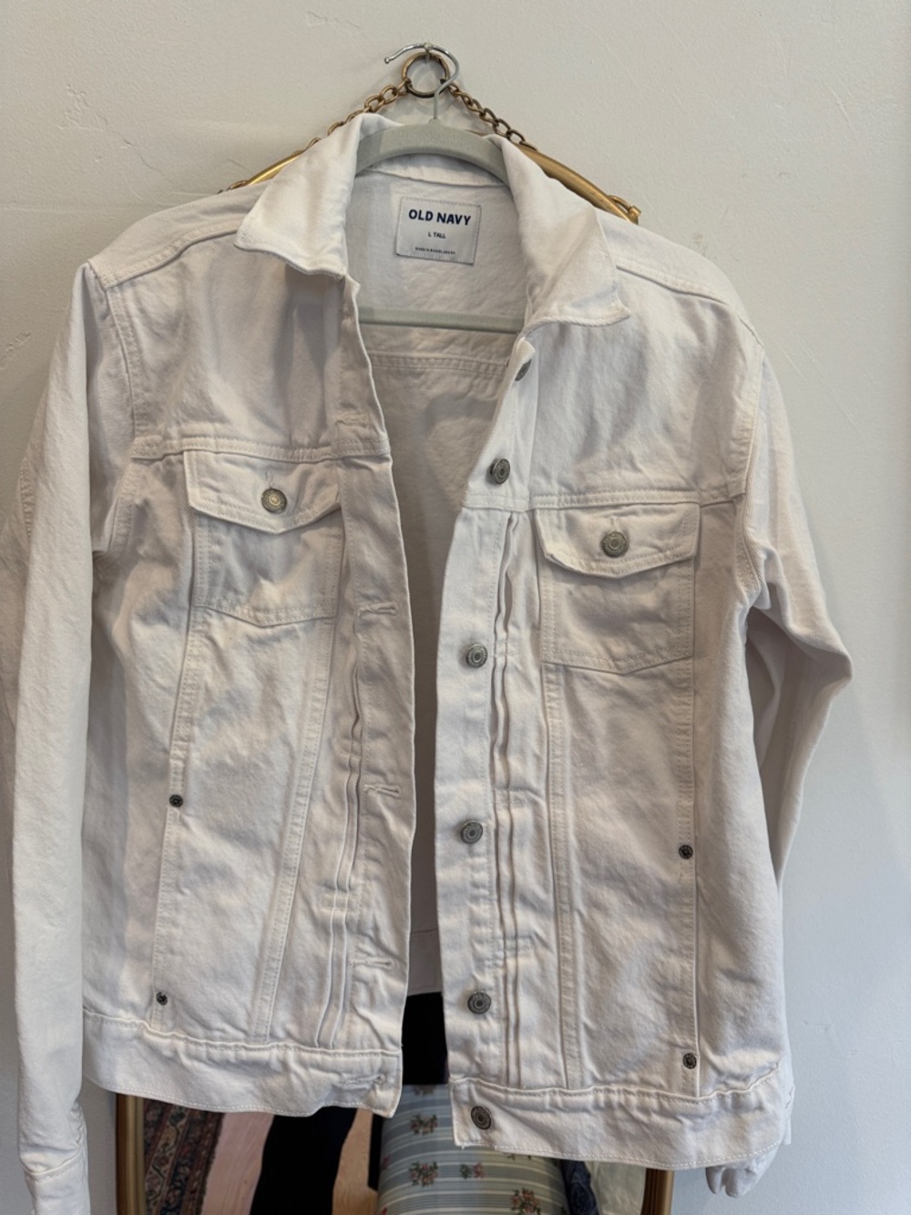 Old Navy White Denim Trucker Jacket